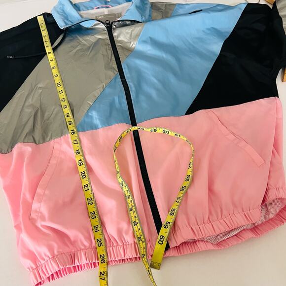ASOS Color Block Full Zip Bomber Wind Breaker Jacket Size 10 - Picture 7 of 8
